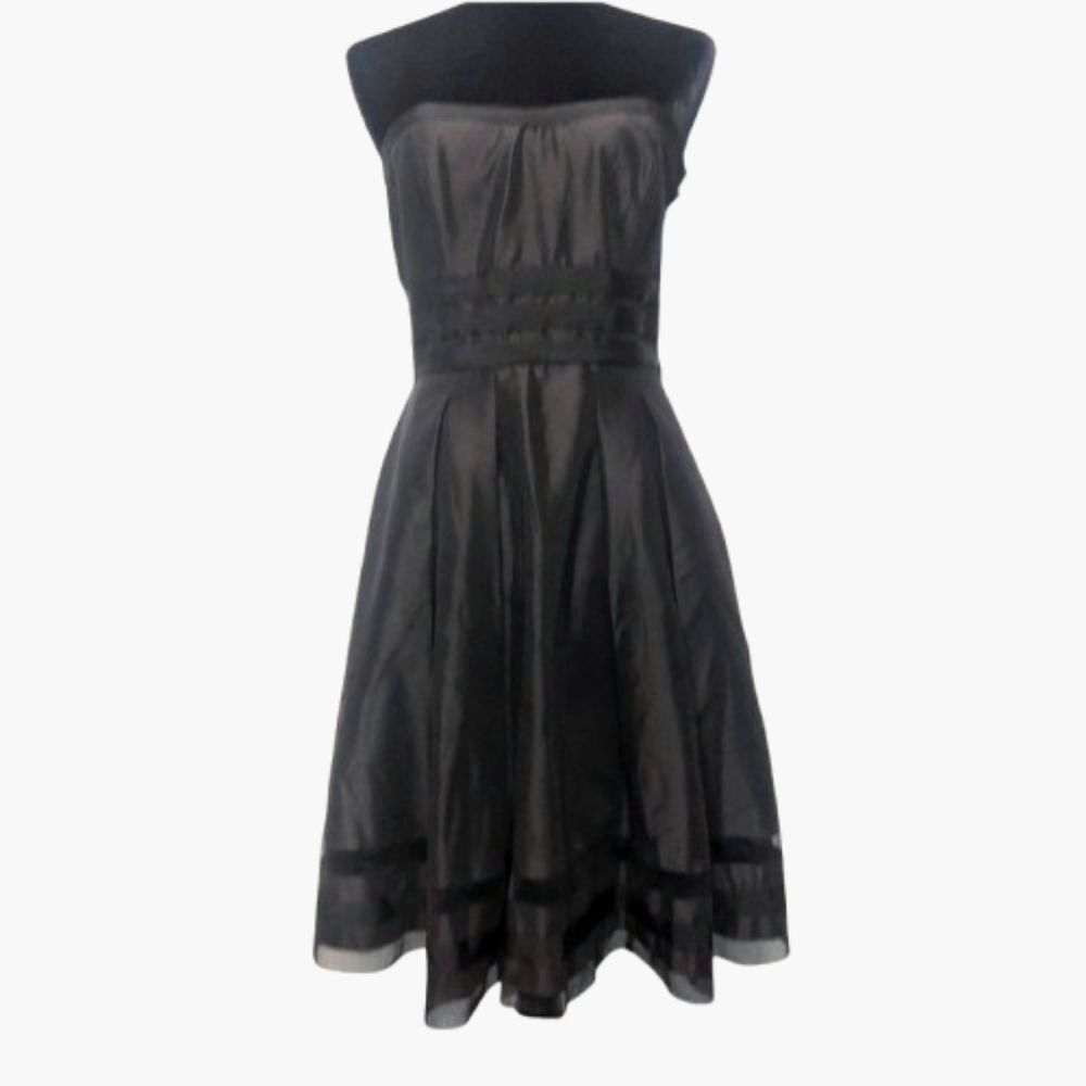 White House Black Market Women's Strapless Mini Black Dress Size 6